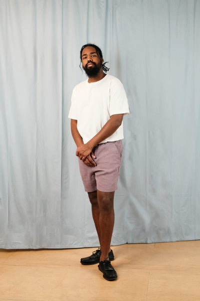 Osborne Drawstring Shorts Linen Coney Mauve - KO - OLIVER SPENCER