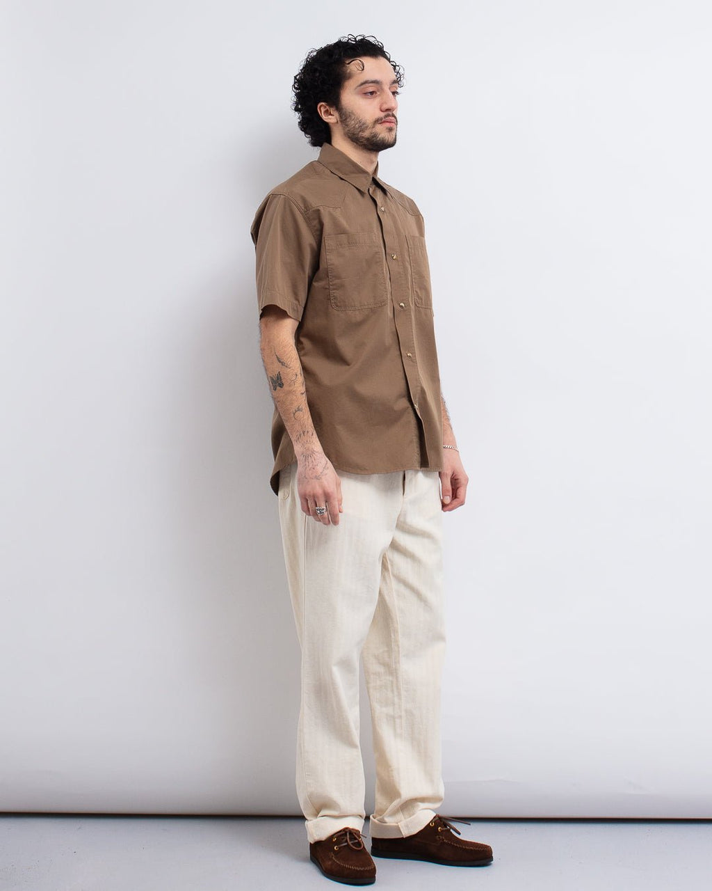 Quito Shirt Gilman Beige - OLIVER SPENCER