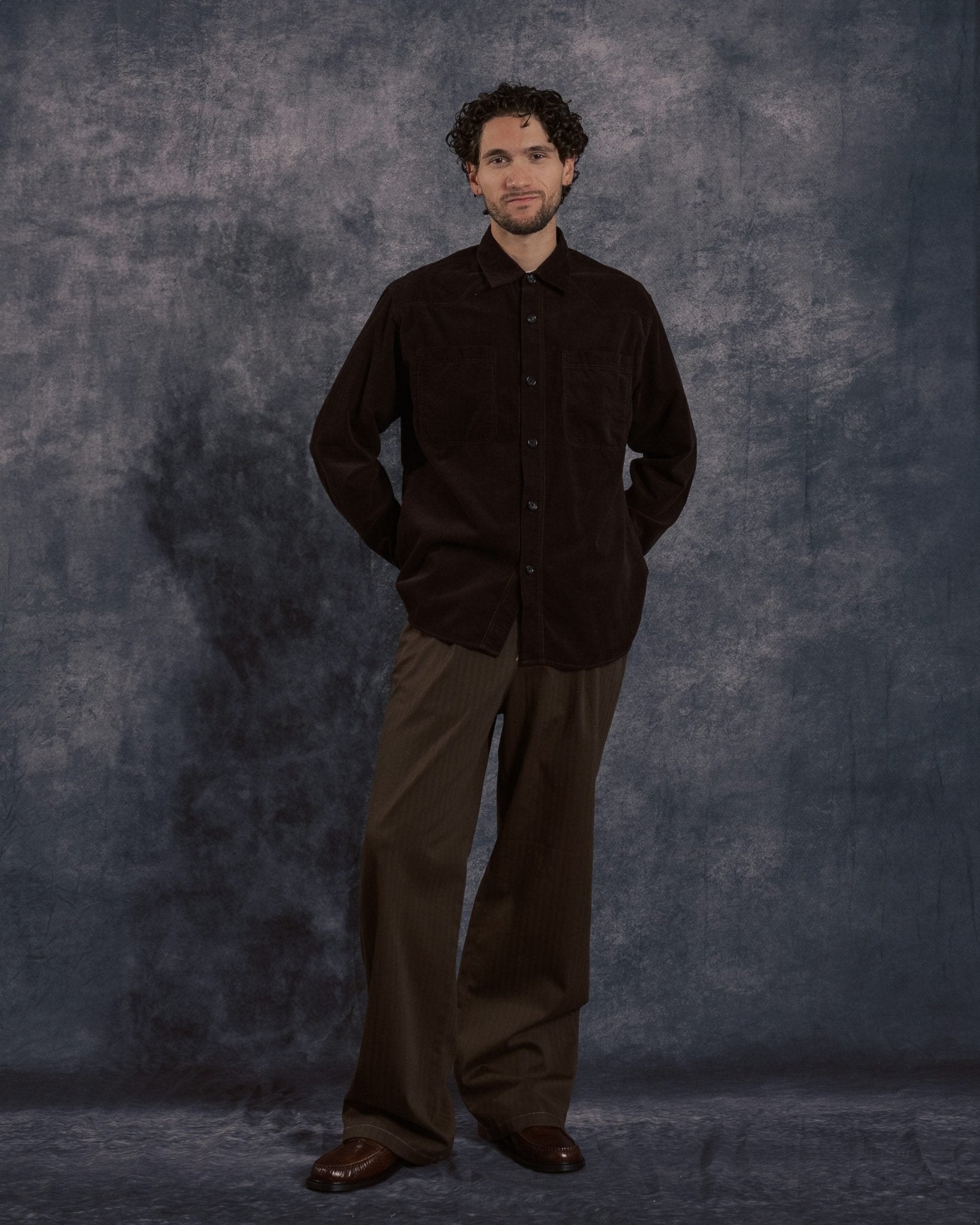 Quito Shirt Mersey Cord Brown - OLIVER SPENCER