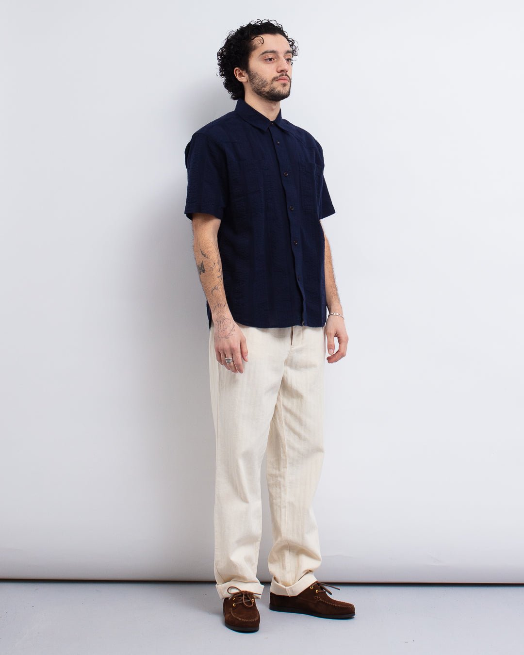 Quito Shirt Phaidon Navy - OLIVER SPENCER