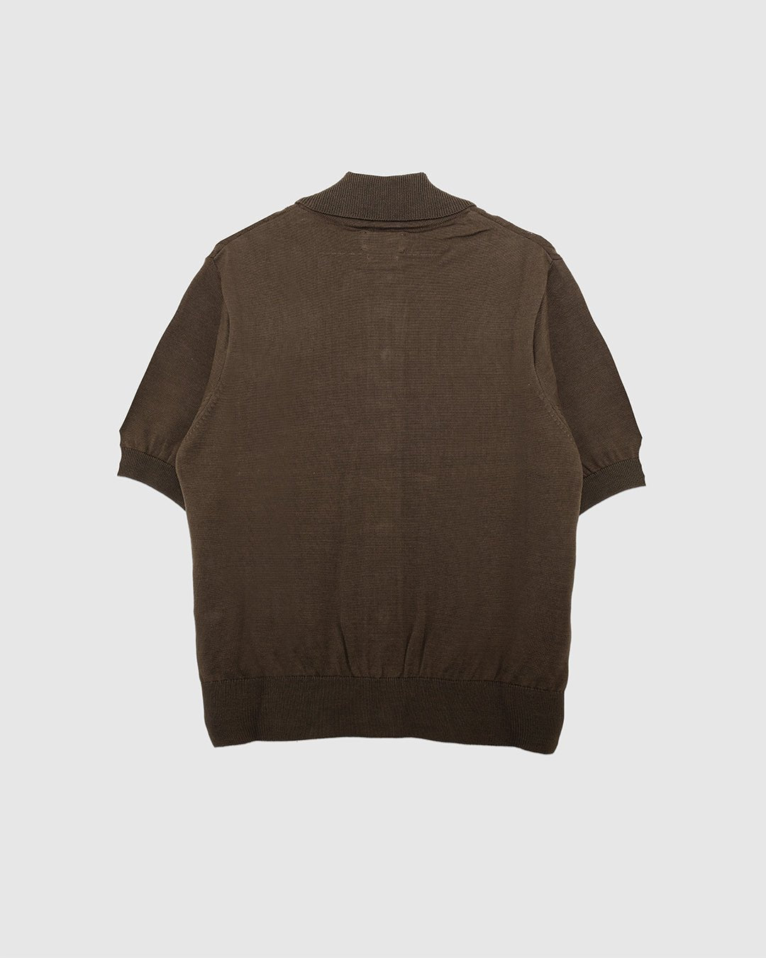 Rossell Knitted Shirt Khaki Brown - OLIVER SPENCER