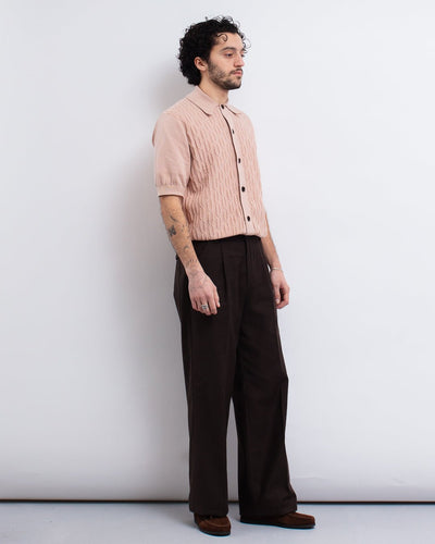 Rossell Knitted Shirt Penrose Pink - OLIVER SPENCER