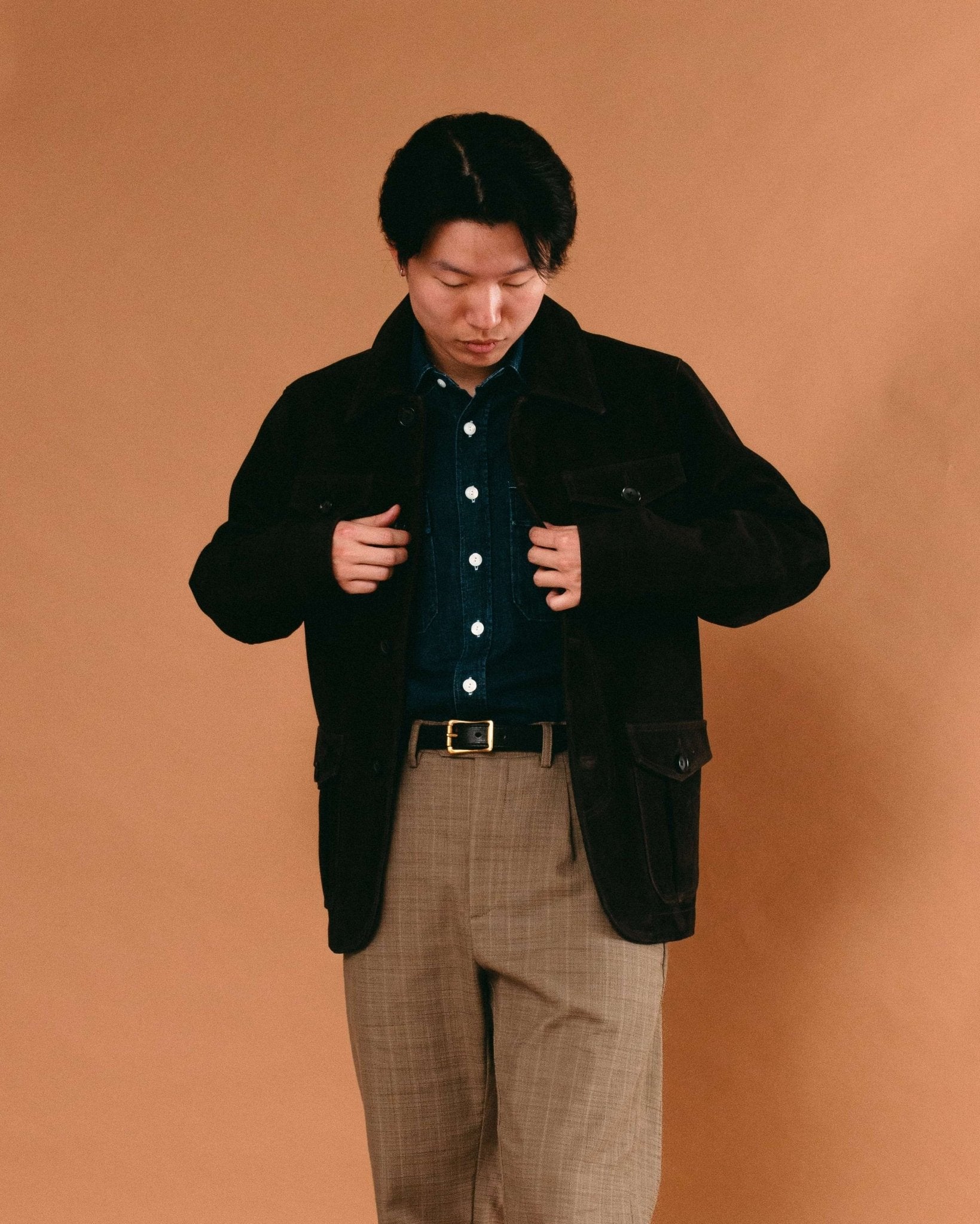 Shawcross Jacket Suede Chocolate Brown - OLIVER SPENCER