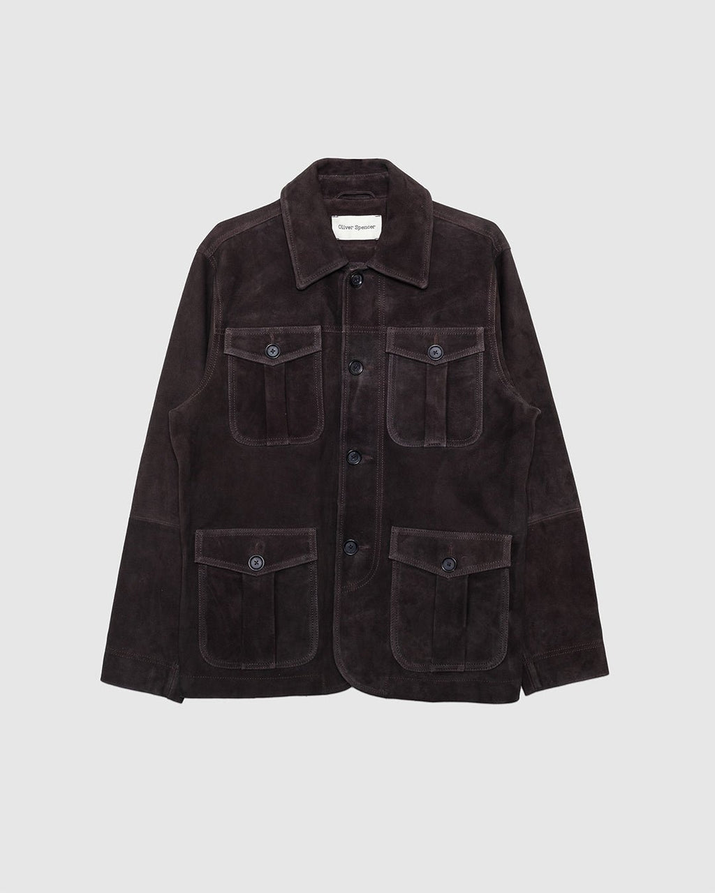 Shawcross Jacket Suede Chocolate Brown - OLIVER SPENCER
