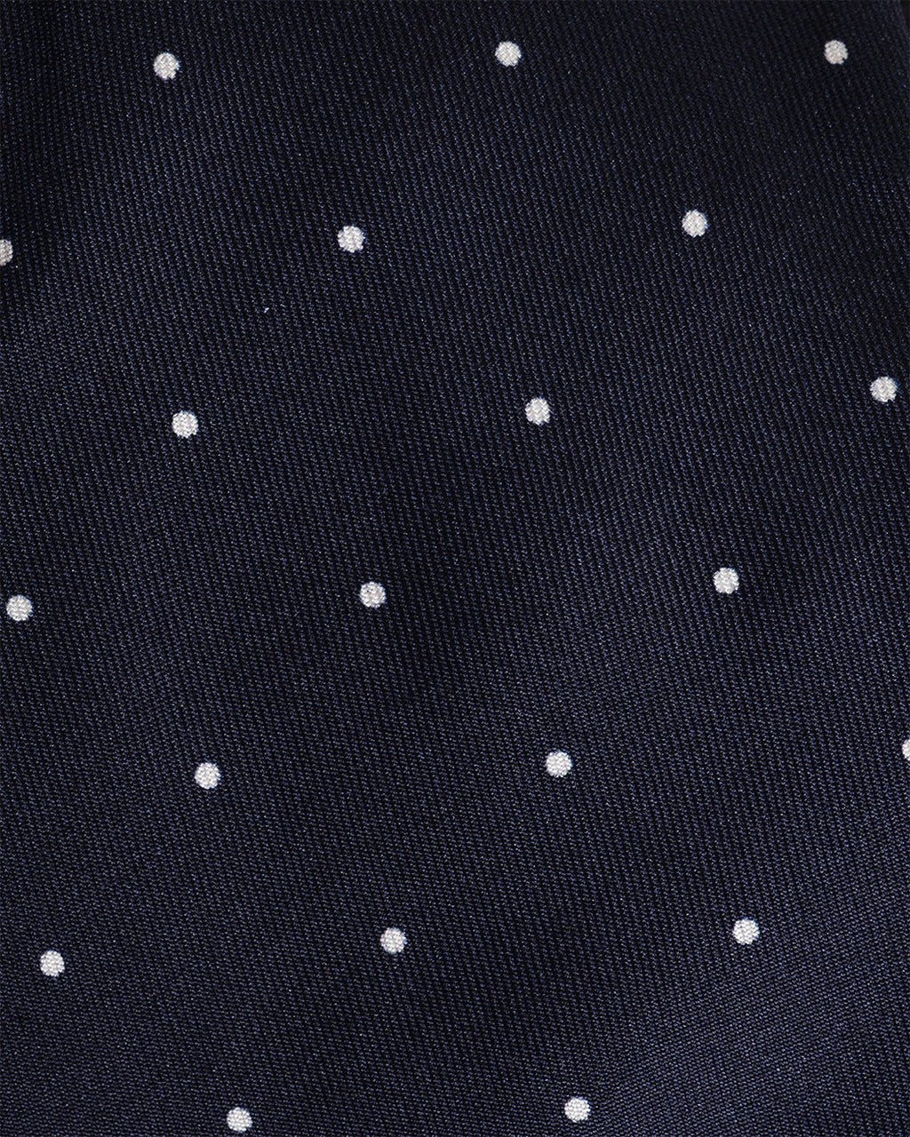 Silk Tie Spot Navy - OLIVER SPENCER