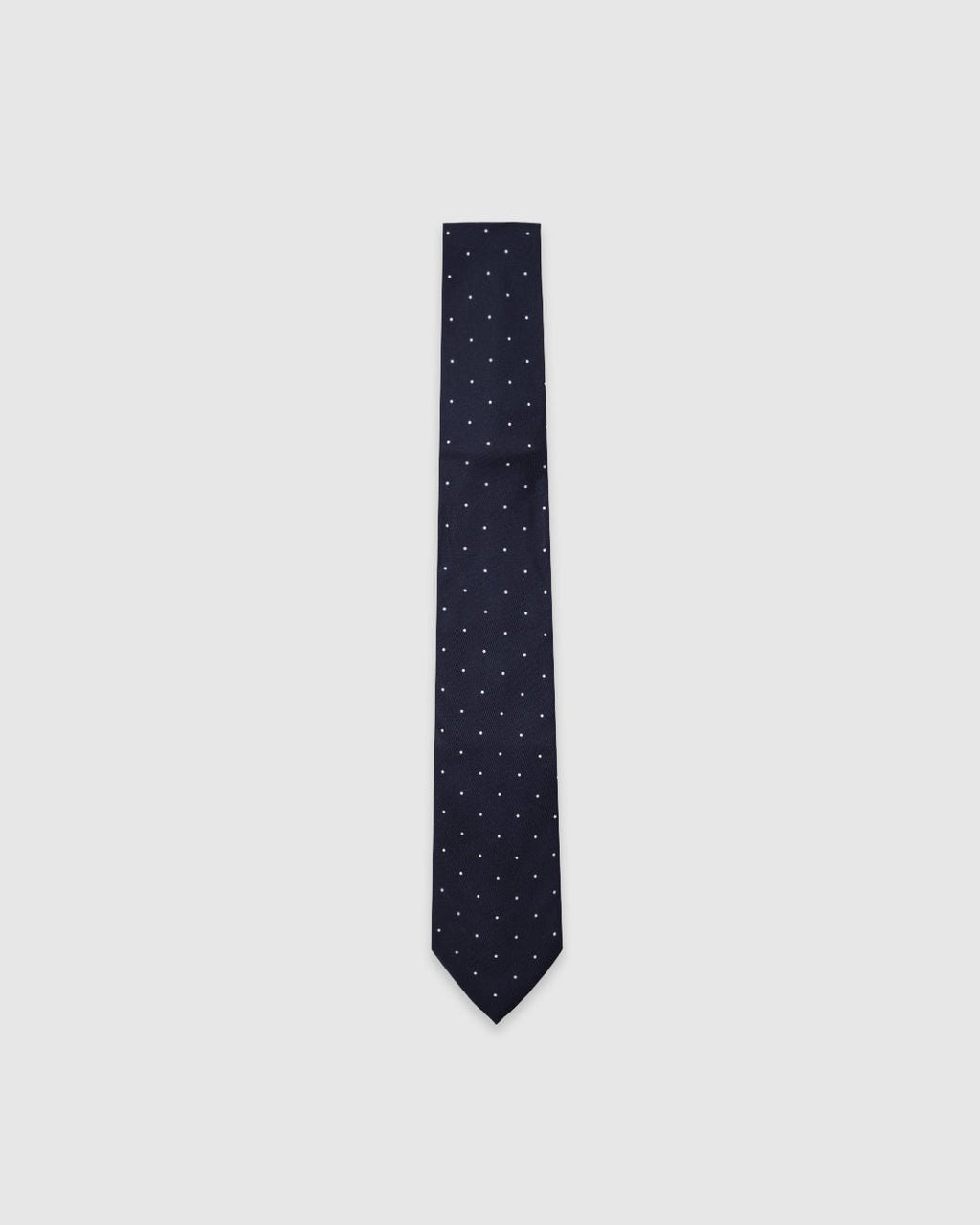 Silk Tie Spot Navy - OLIVER SPENCER