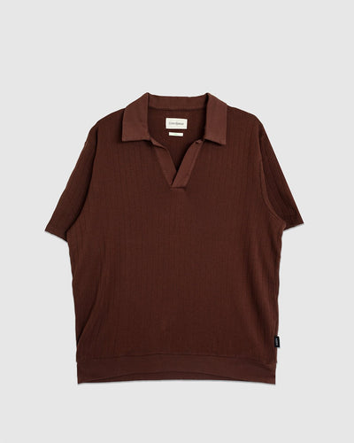 Westcott Polo Shirt Coburn Brown - OLIVER SPENCER