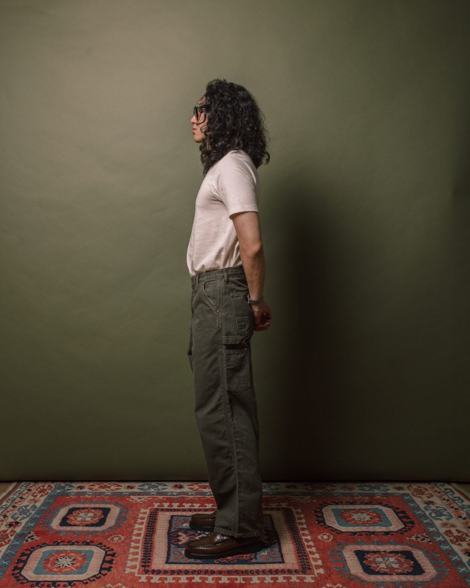 Dad's Fit Oxford Painter Pant Army Green - ORSLOW