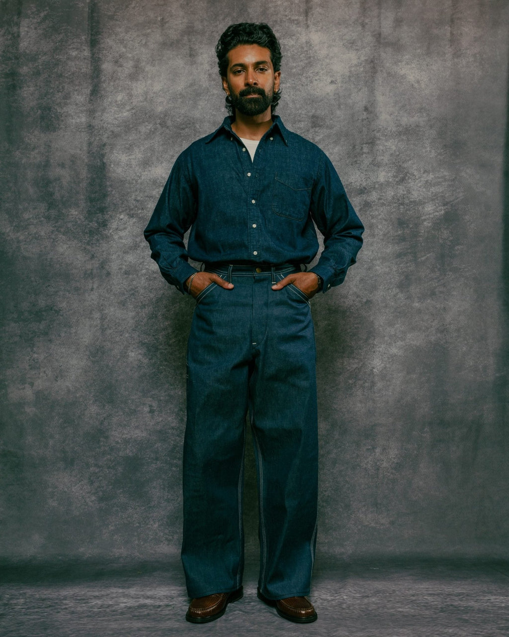 Denim Standard Button Down Shirt One Wash - ORSLOW