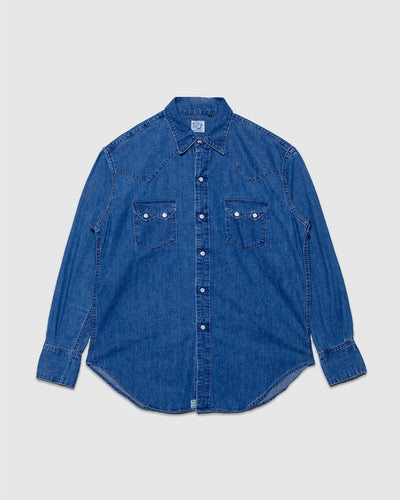 Denim Western Shirt Used Wash - ORSLOW
