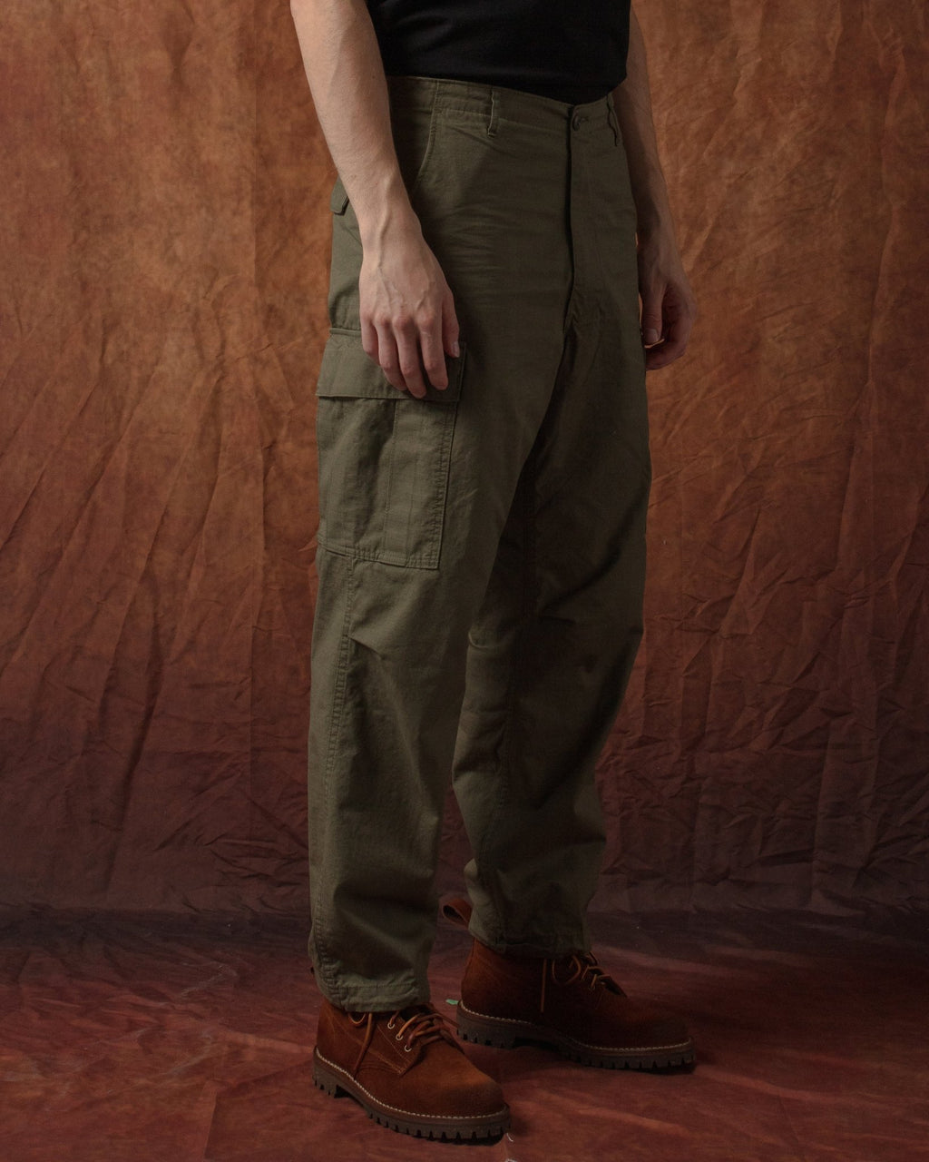 Vintage Fit 6 Pocket Cargo Pants Army Green - ORSLOW