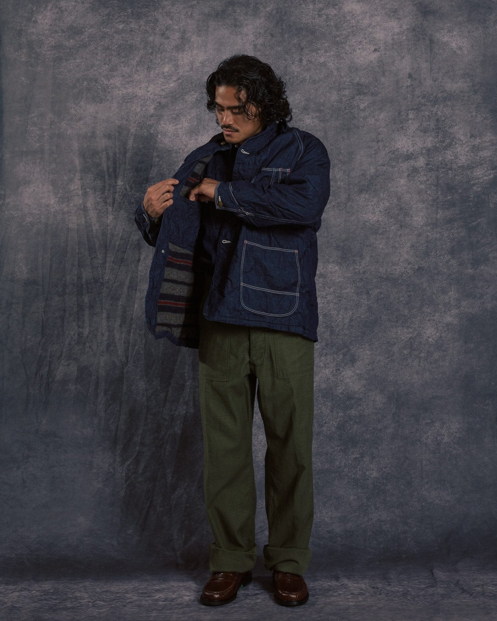 Wool Liner Relax Fit Denim Coverall One Wash - ORSLOW
