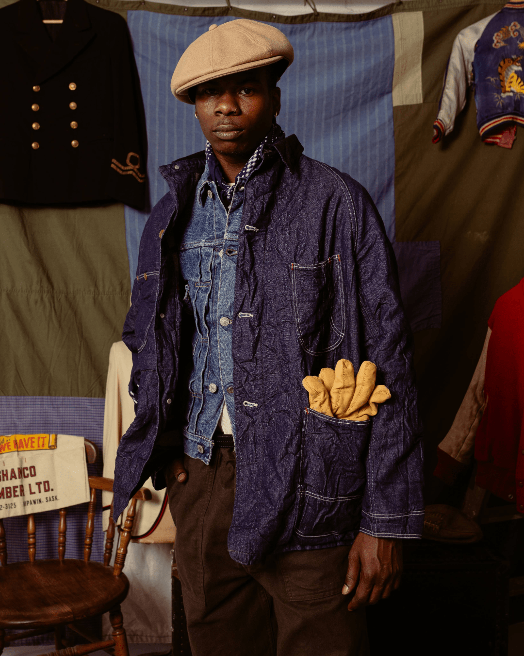 Wool Liner Relax Fit Denim Coverall One Wash - ORSLOW