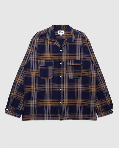 Vincent Nep Herringbone Plaid Shirt Khaki - PILGRIM SURF SUPPLY