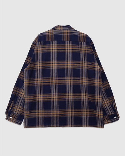 Vincent Nep Herringbone Plaid Shirt Khaki - PILGRIM SURF SUPPLY