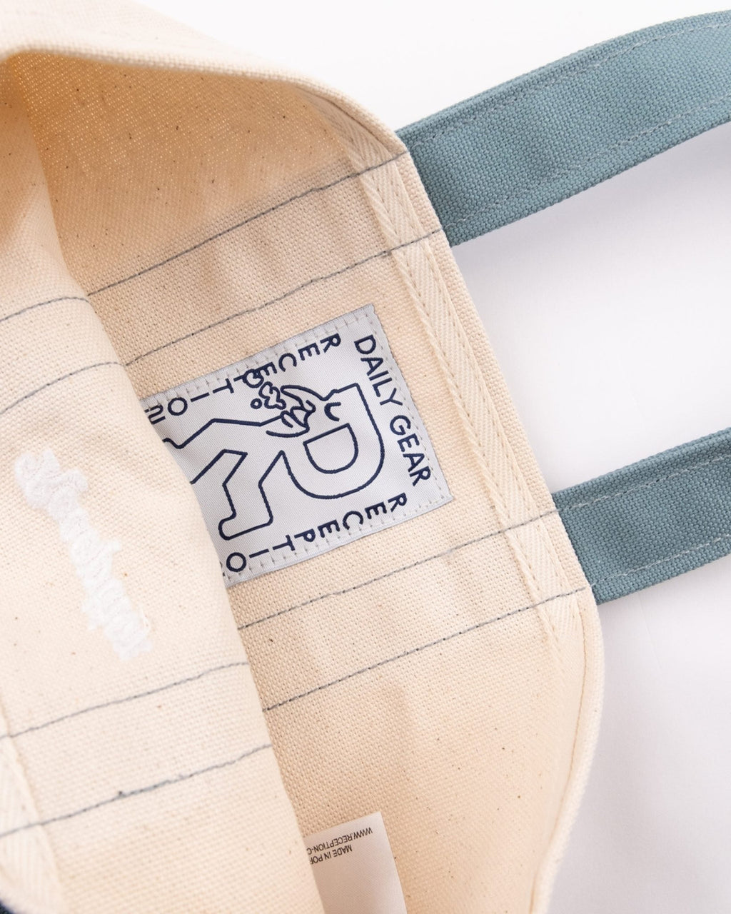 Mini Shopper w/Embroidery - Dusty Sand/Dusty Green - RECEPTION