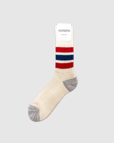 Coarse Ribbed Socks Chili Red/ Blue - ROTOTO