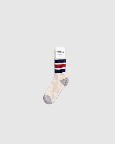 Coarse Ribbed Socks - Navy/ Dark Red - ROTOTO
