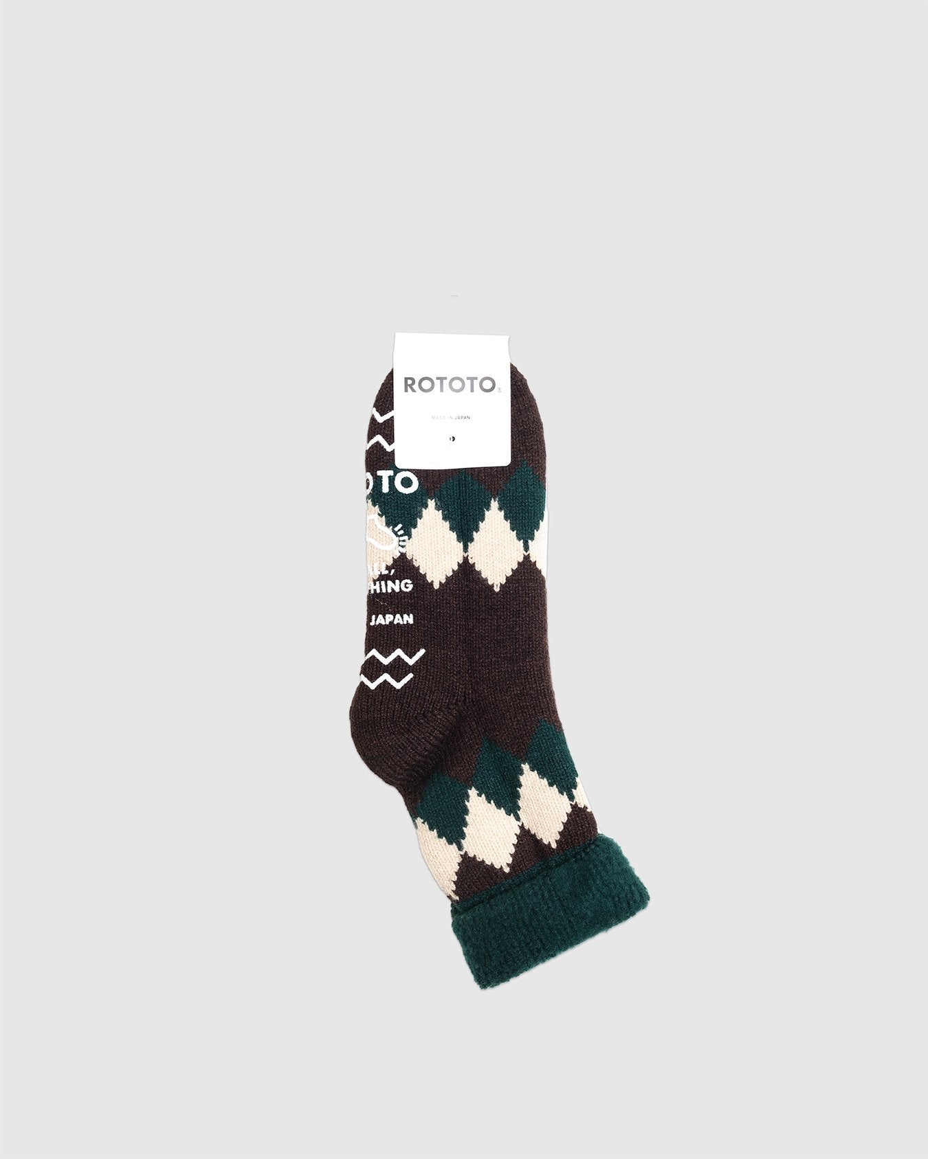 Comfy Room Socks "Diamond" D Green/Brown - ROTOTO