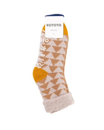 Comfy Room Socks Sankaku - Beige/Gold - ROTOTO