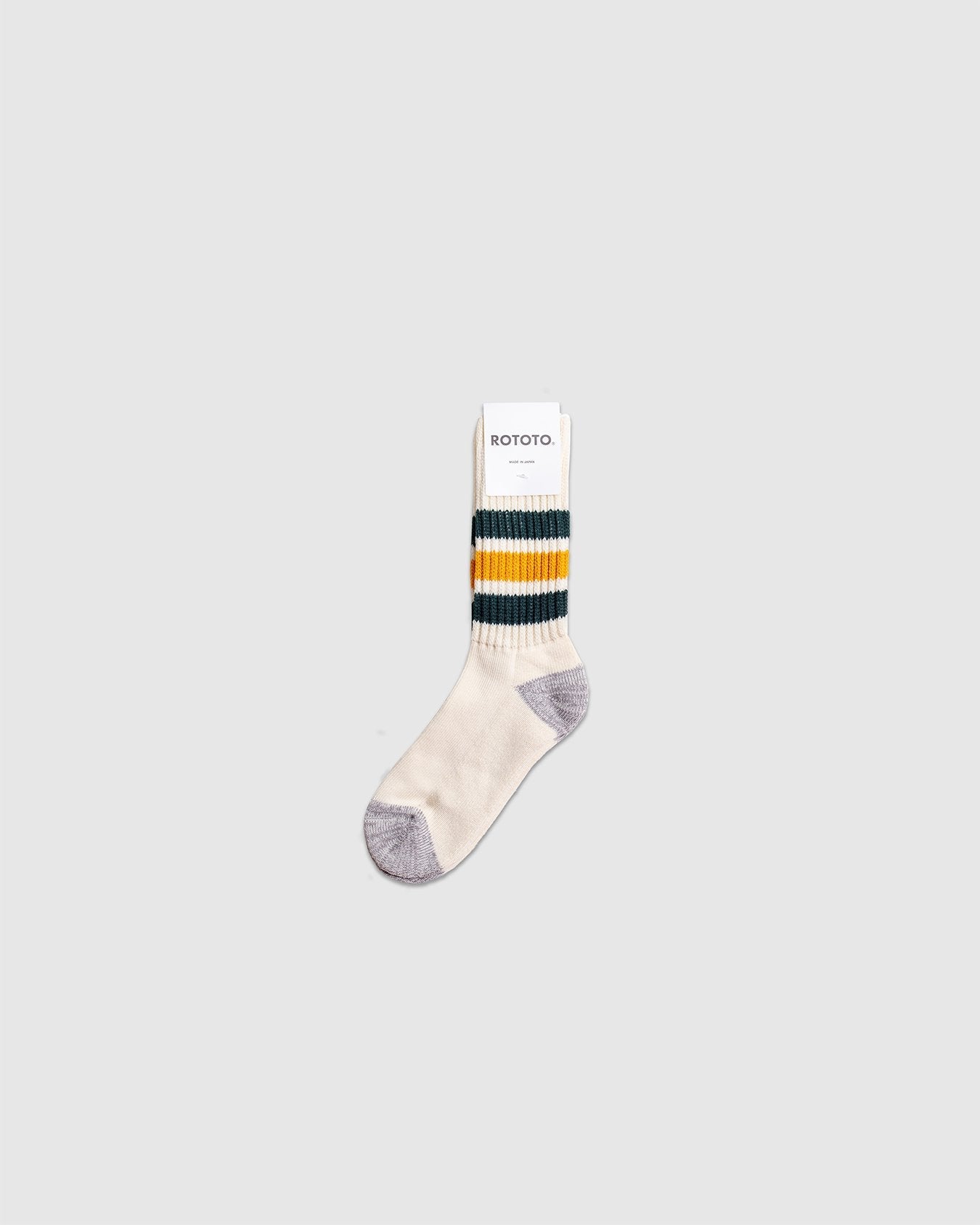 Course Ribbed Socks - Dark Green/ Yellow - ROTOTO