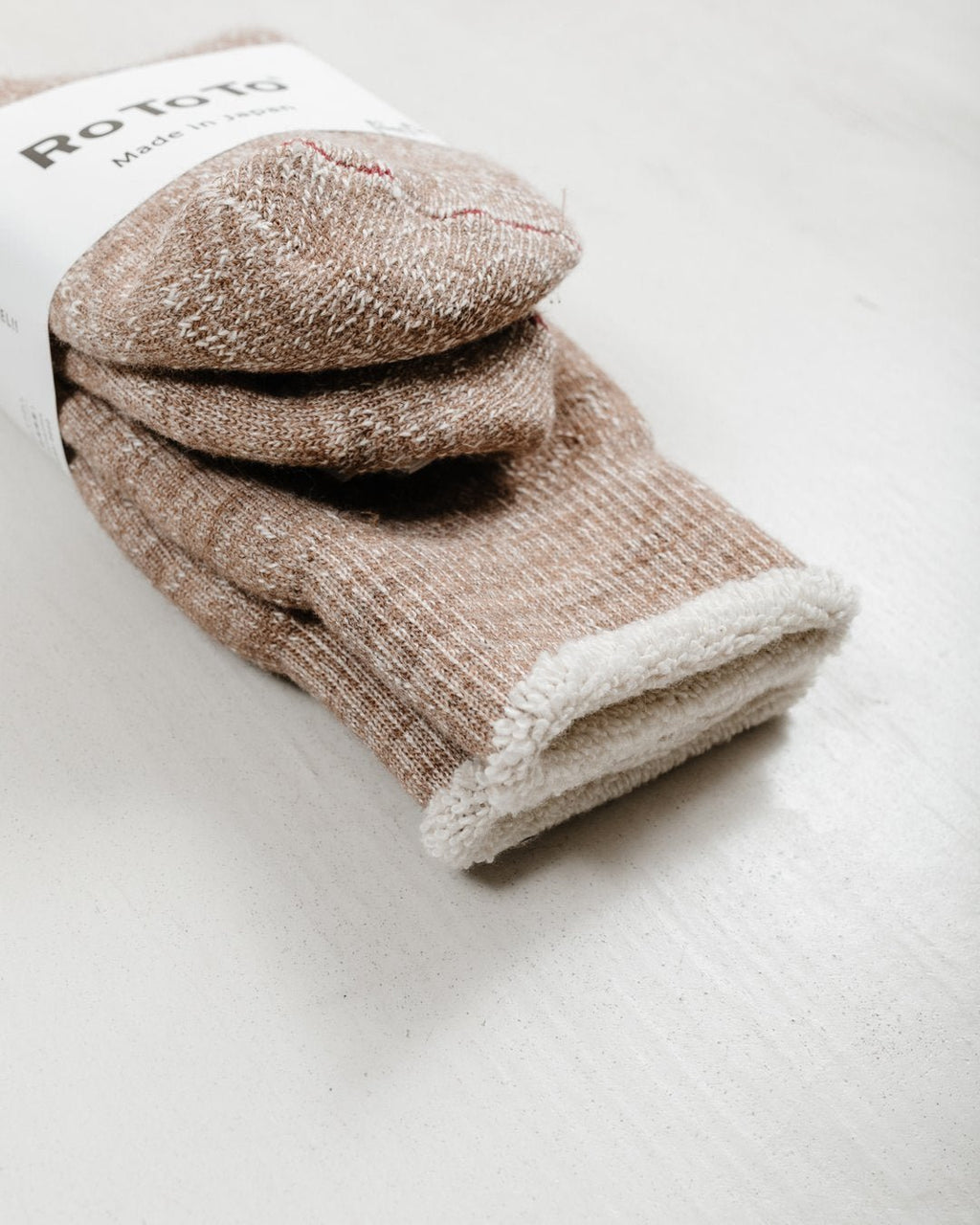 Double Face Merino Wool Organic Cotton Socks - Camel - ROTOTO