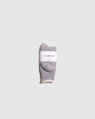 Double Face Merino Wool Organic Cotton Socks - M.Gray - ROTOTO