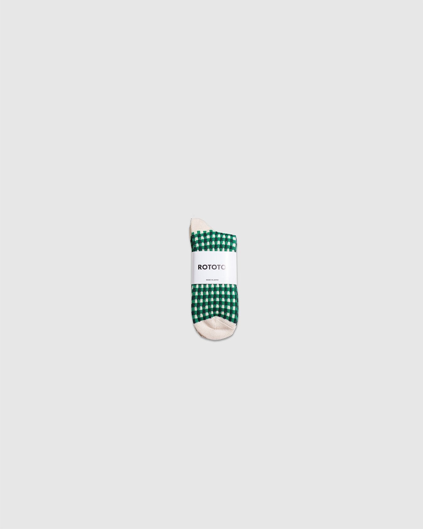 Gingham Check Socks - Green - ROTOTO