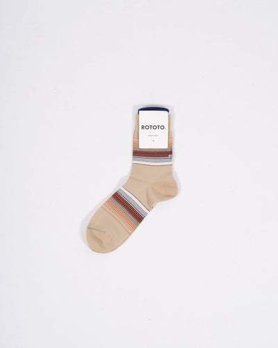 Horizon Stripe Socks - Beige - ROTOTO