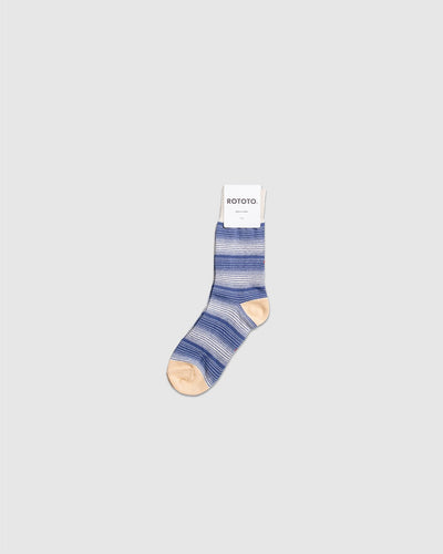 Horizontal Stripe Socks - Light Blue - ROTOTO