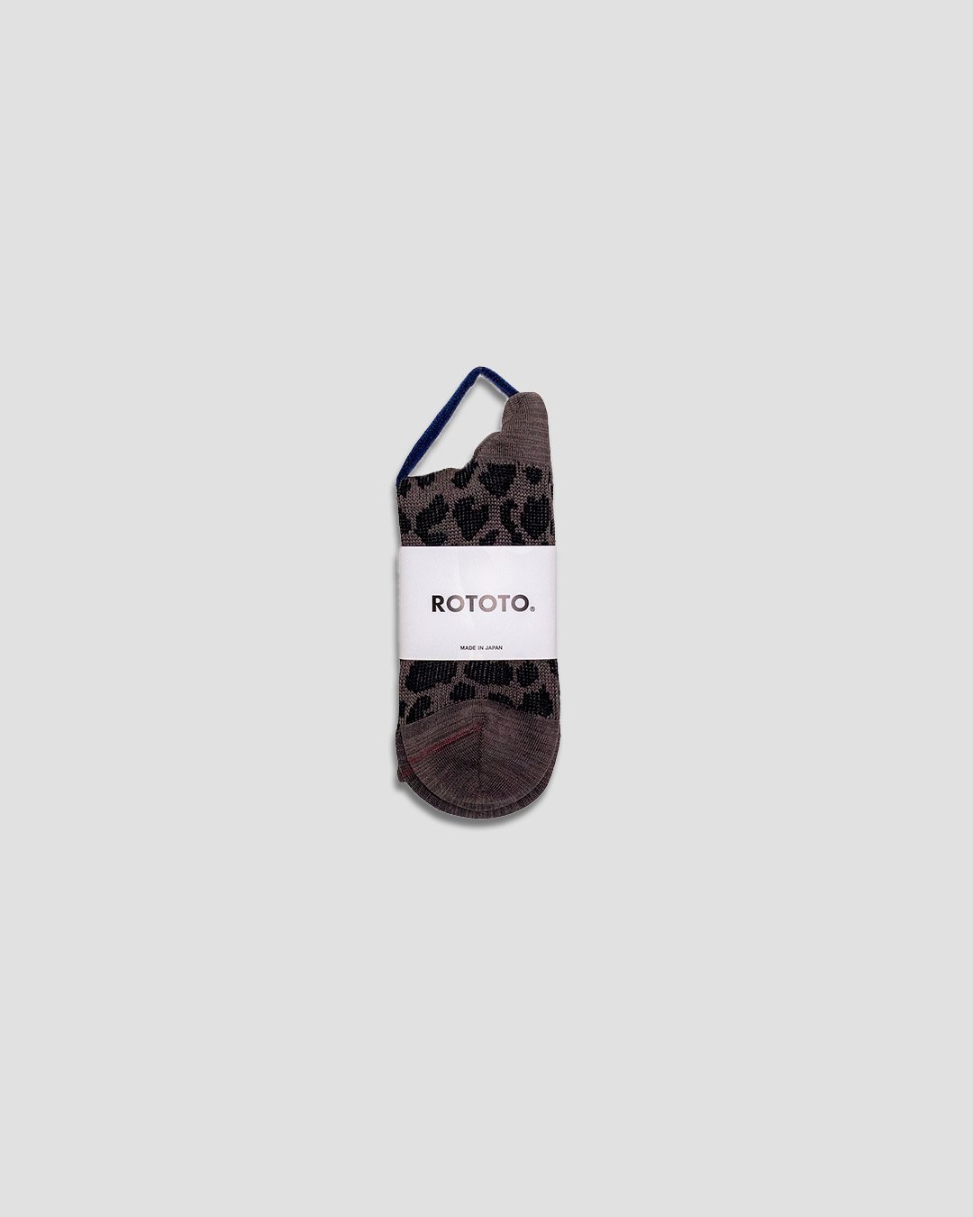 Leopard Mini Crew Socks - Charcoal - ROTOTO