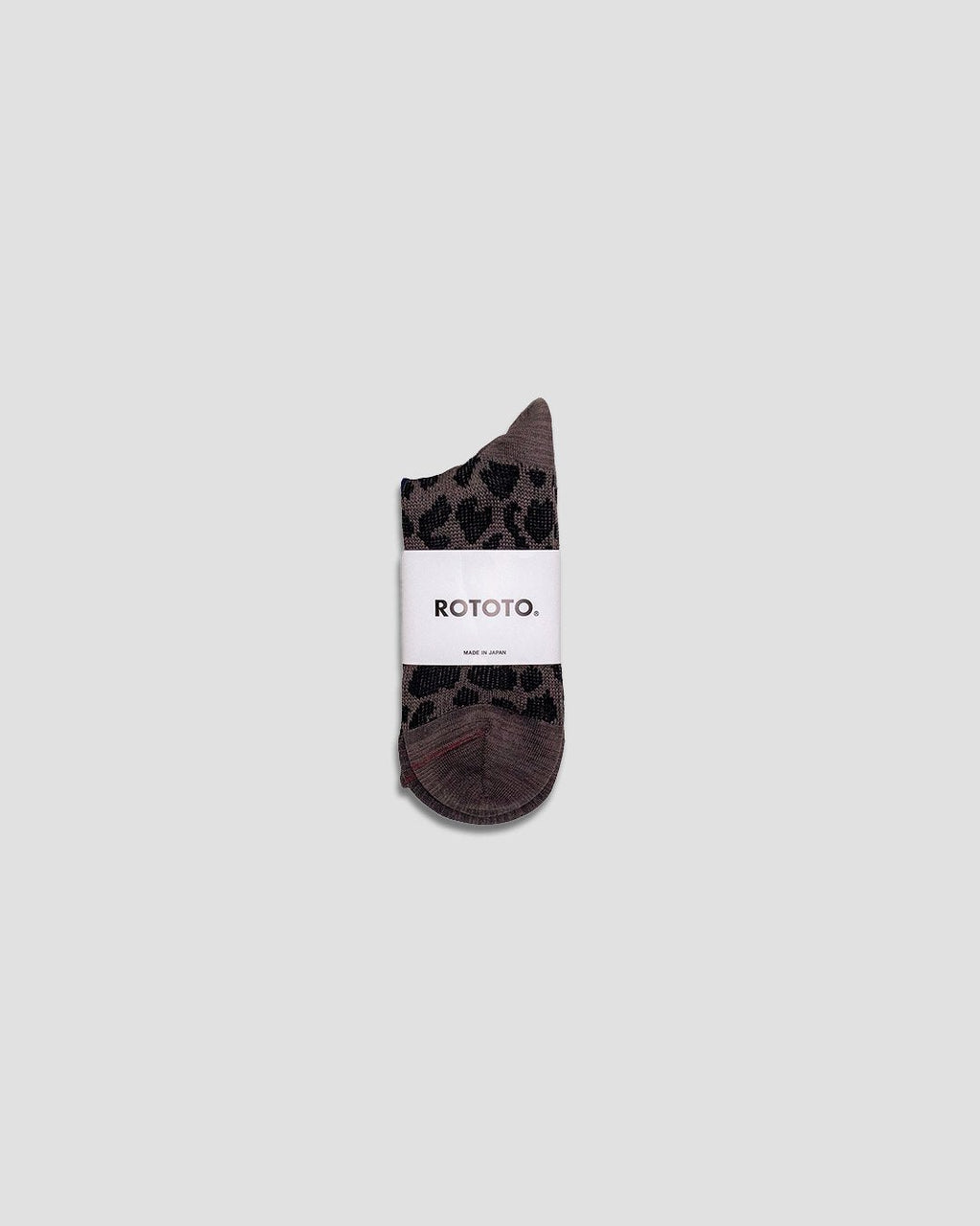 Leopard Mini Crew Socks - Charcoal - ROTOTO