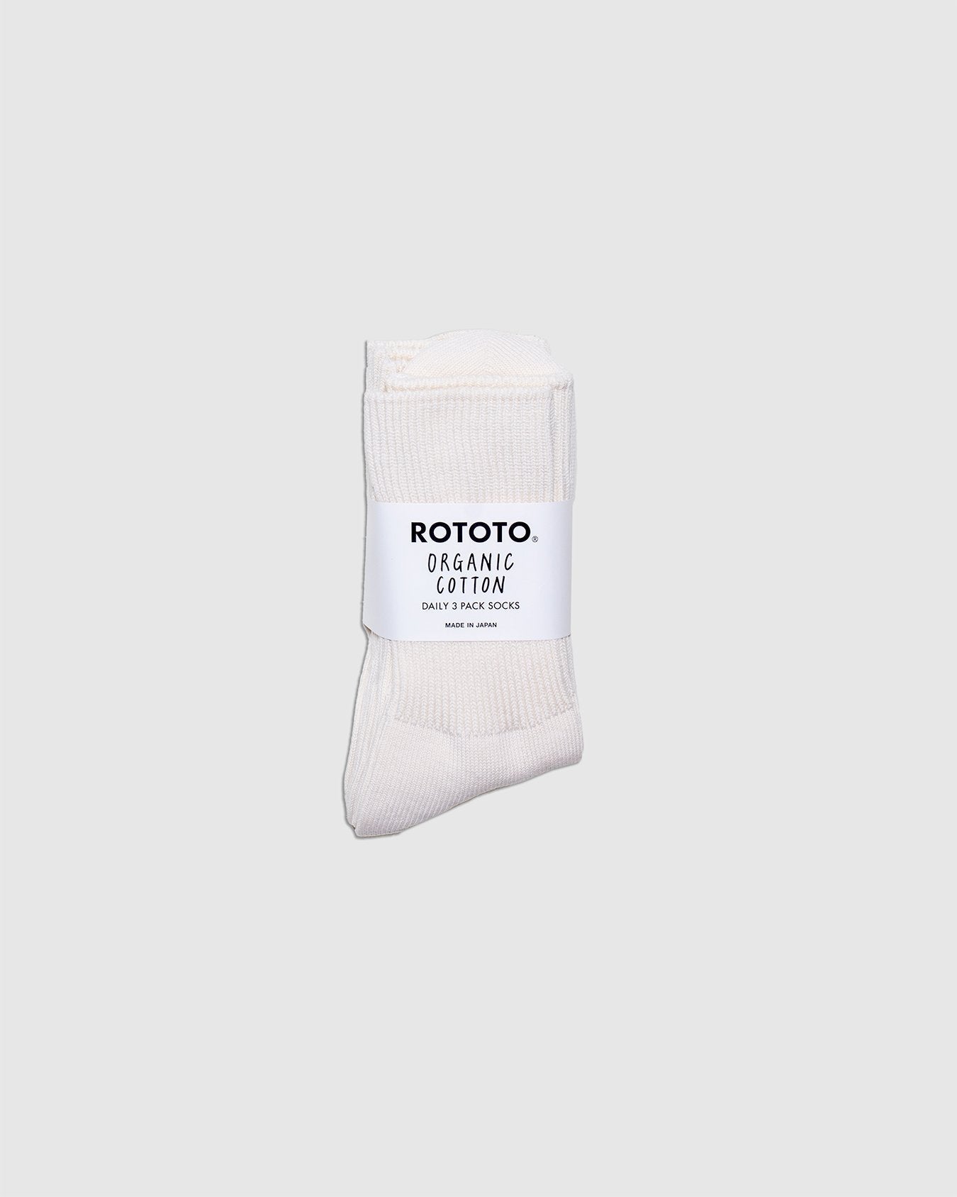 Organic Daily 3 Pack Socks R1427 - Ivory - ROTOTO