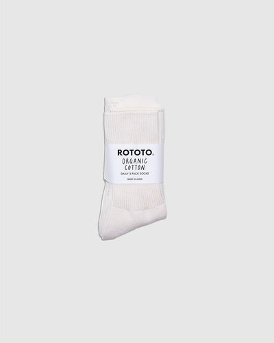 Organic Daily 3 Pack Socks R1427 - Ivory - ROTOTO