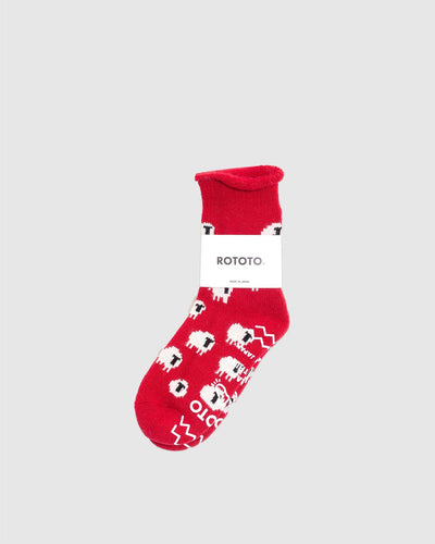 Pile Room Socks "Sheep" Red - ROTOTO
