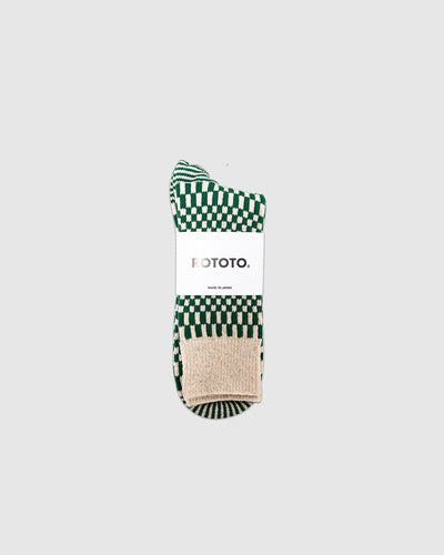 R1621 Checkerboard Socks Green - ROTOTO
