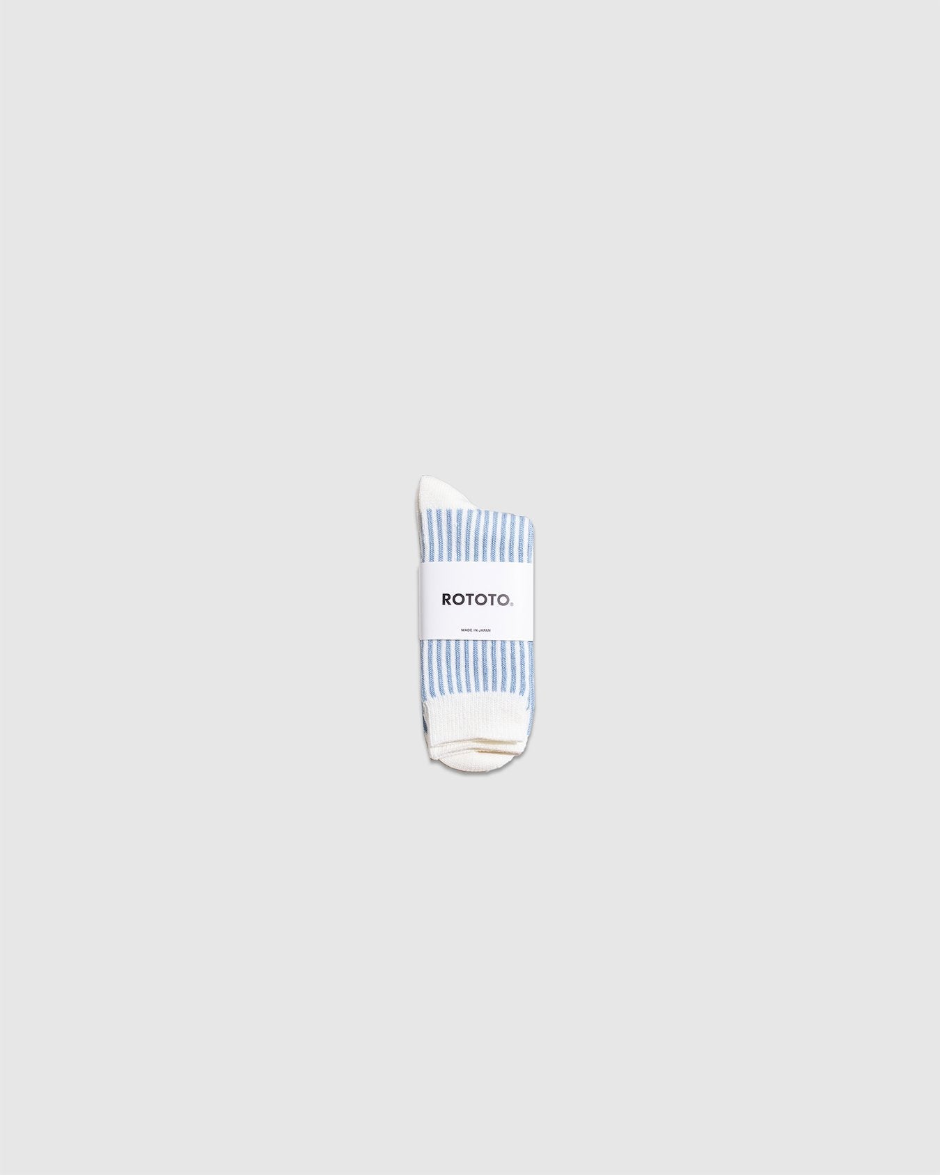 Vertical Stripe Socks - White Light Blue - ROTOTO