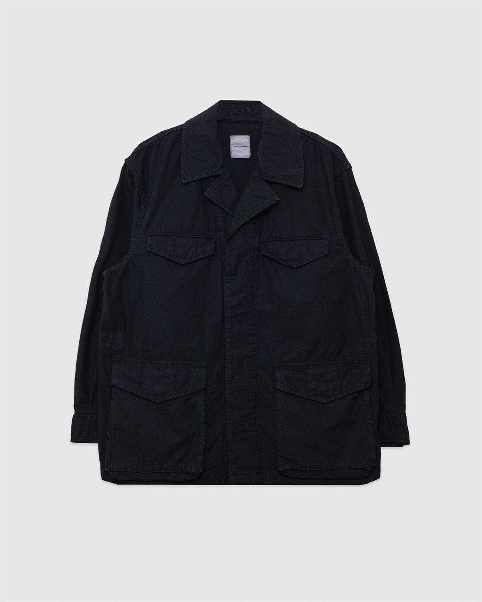 Back Satin M-47 Style Jacket Black - SAGE DE CRET