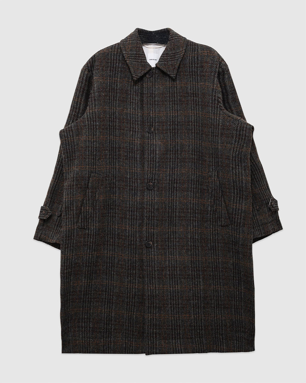 Harris Tweed Balmacaan Overcoat Check - SAGE DE CRET