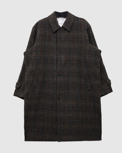 Harris Tweed Balmacaan Overcoat Check - SAGE DE CRET