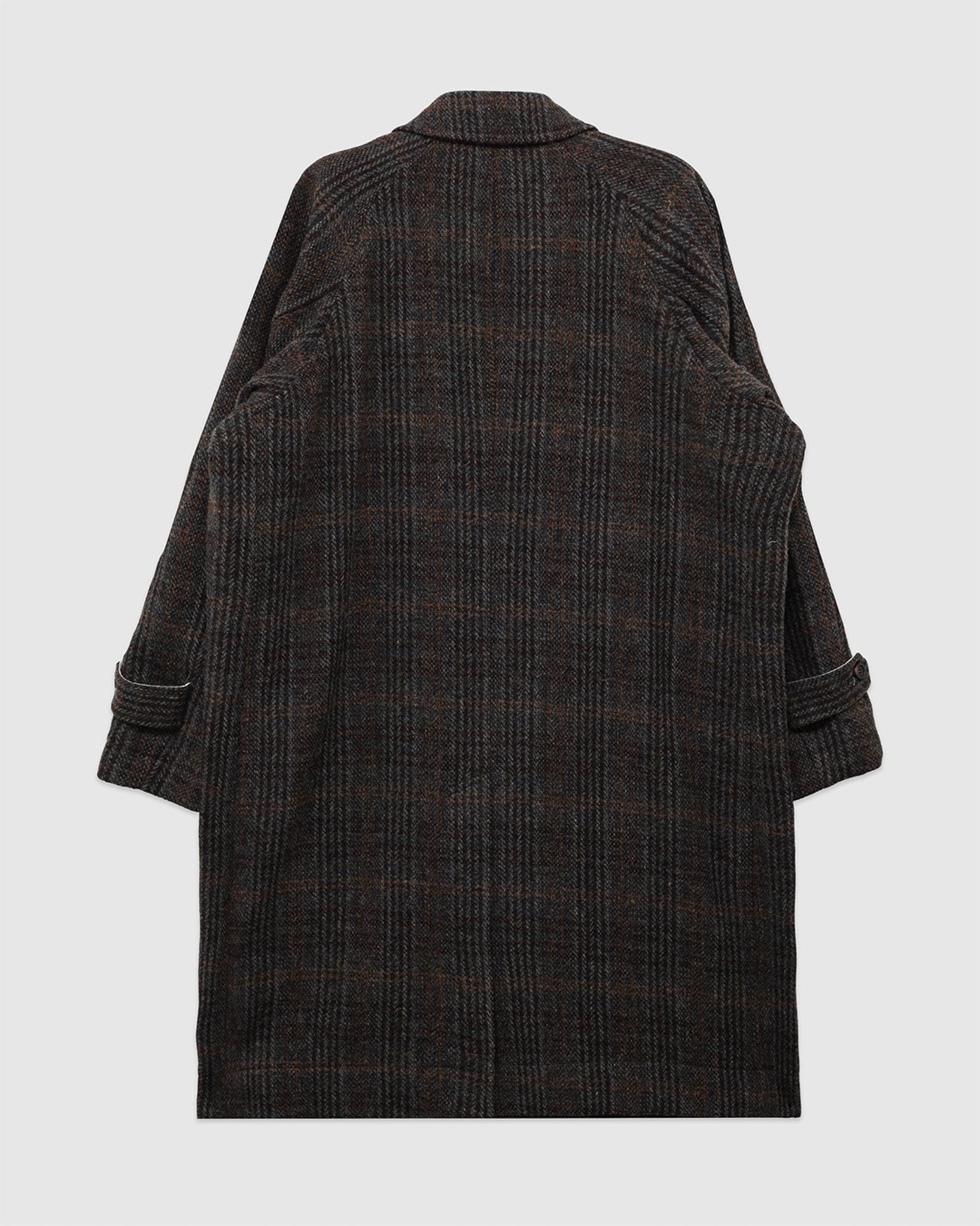 Harris Tweed Balmacaan Overcoat Check - SAGE DE CRET
