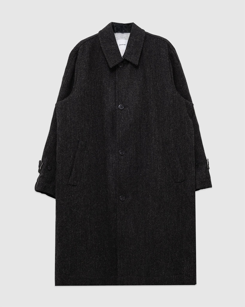 Harris Tweed Balmacaan Overcoat Herringbone - SAGE DE CRET