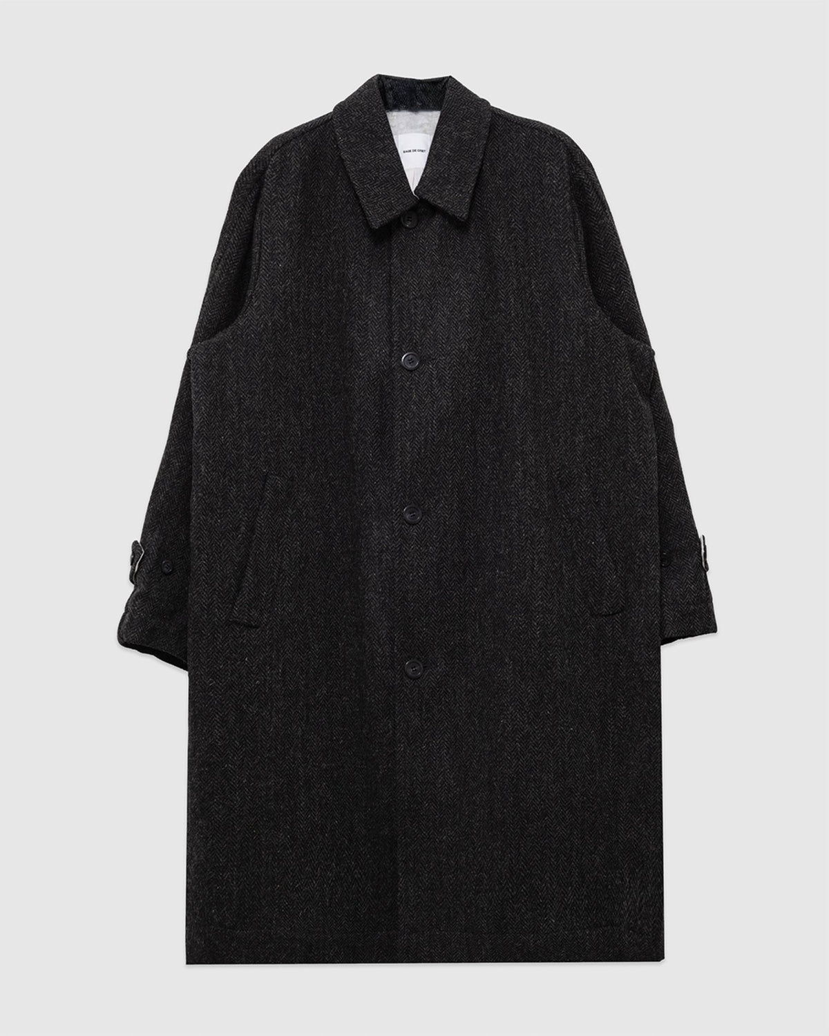 Harris Tweed Balmacaan Overcoat Herringbone - SAGE DE CRET