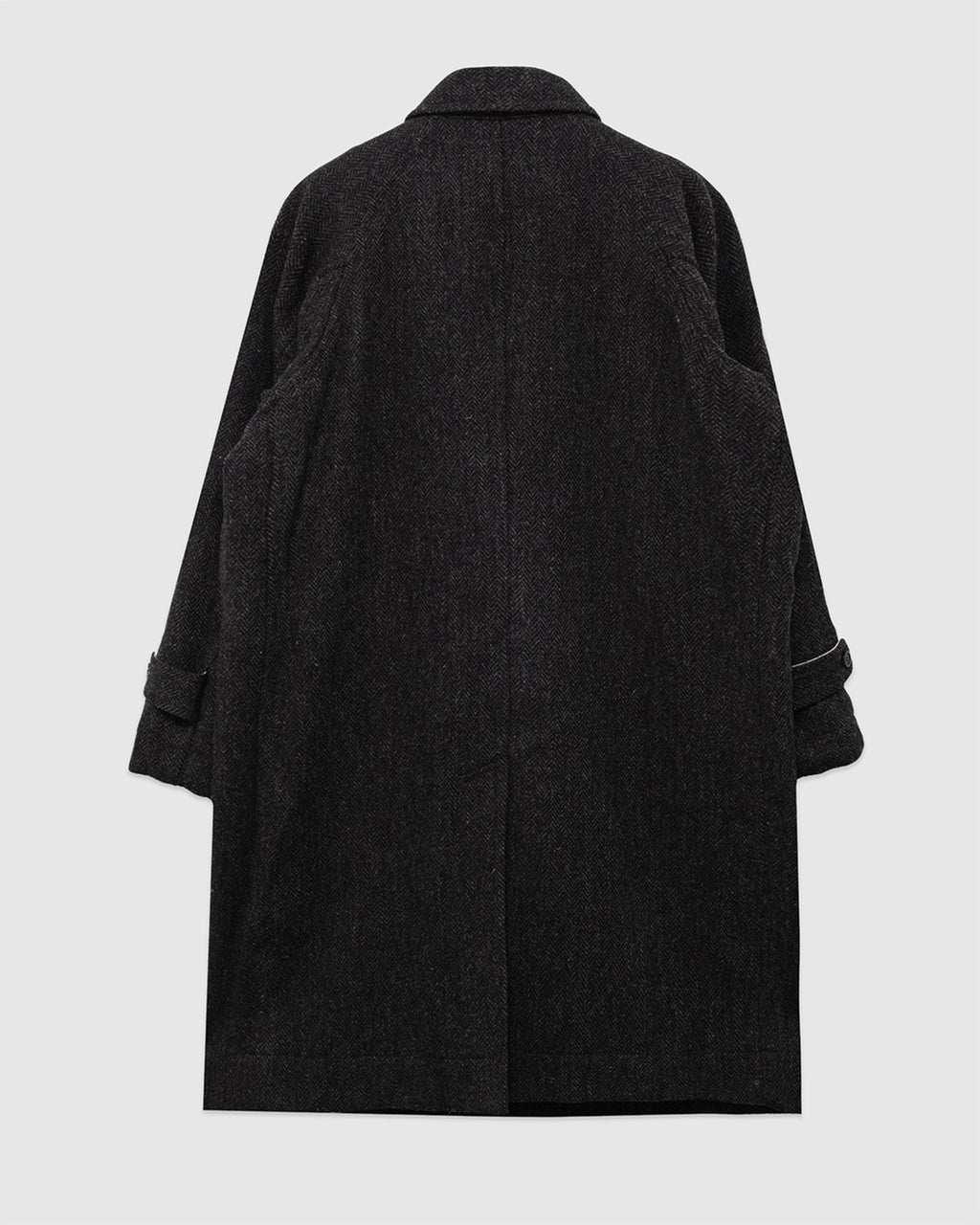 Harris Tweed Balmacaan Overcoat Herringbone - SAGE DE CRET