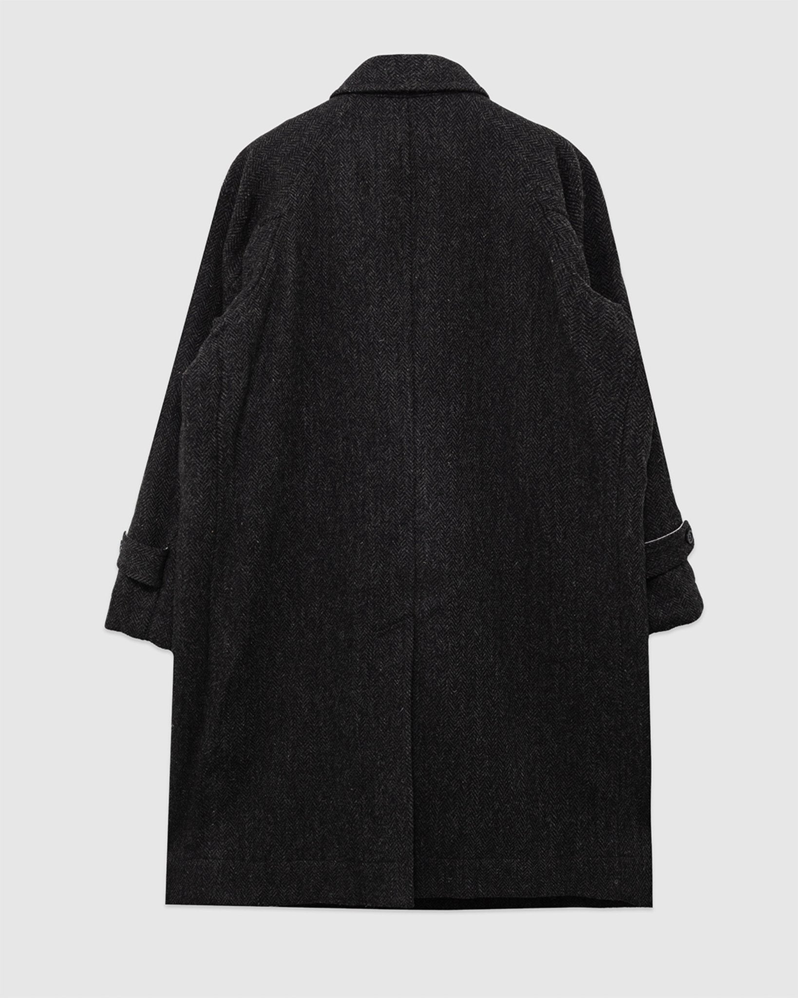 Harris Tweed Balmacaan Overcoat Herringbone - SAGE DE CRET