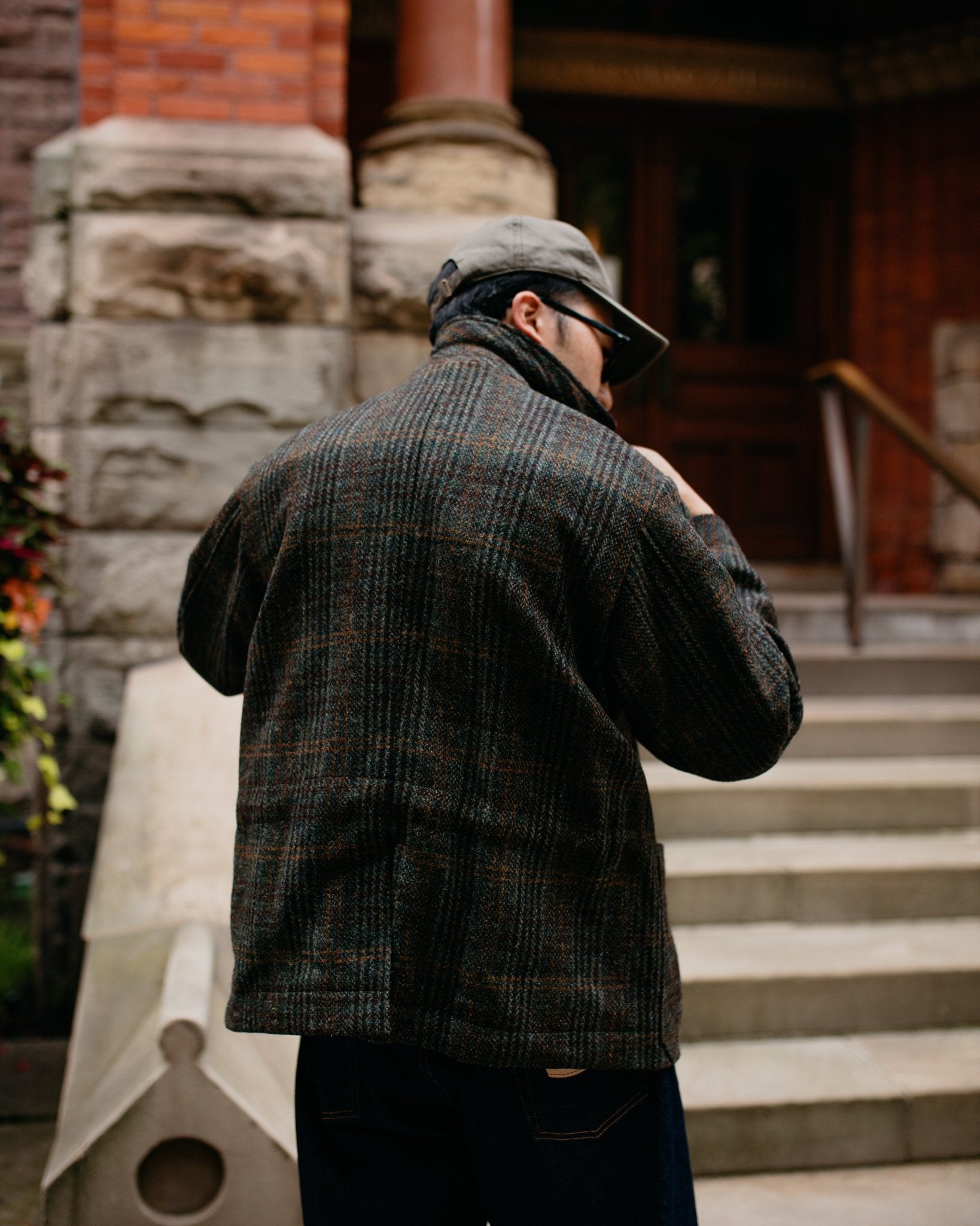 Harris Tweed Four-button Coverall Jacket Check - SAGE DE CRET