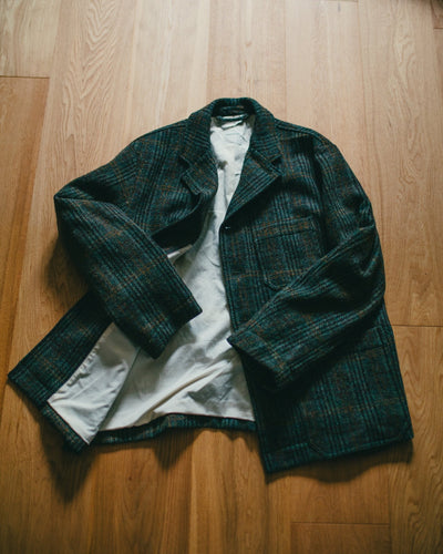 Harris Tweed Four-button Coverall Jacket Check - SAGE DE CRET