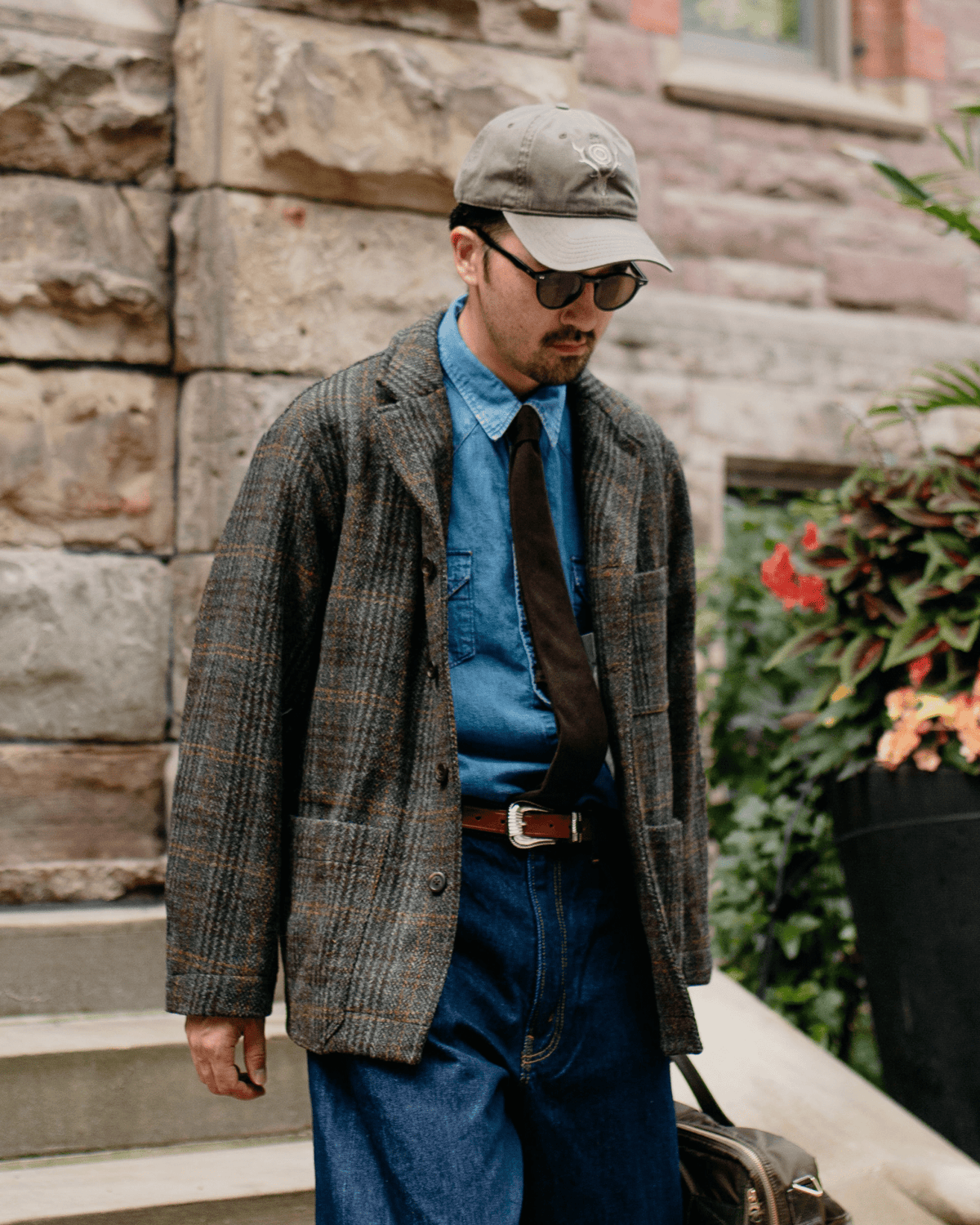 Harris Tweed Four-button Coverall Jacket Check - SAGE DE CRET