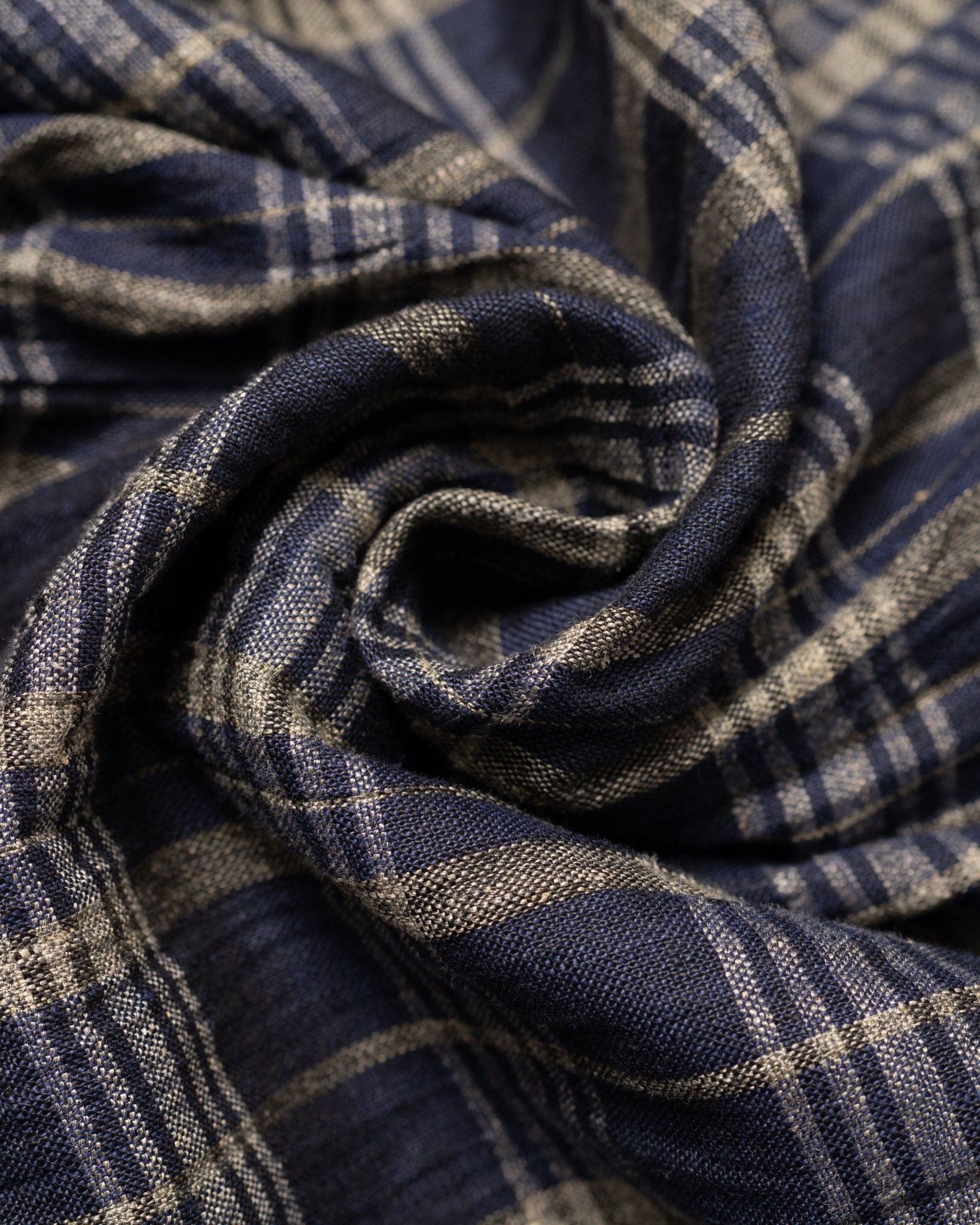 Linen Check Tailored Jacket Navy - SAGE DE CRET