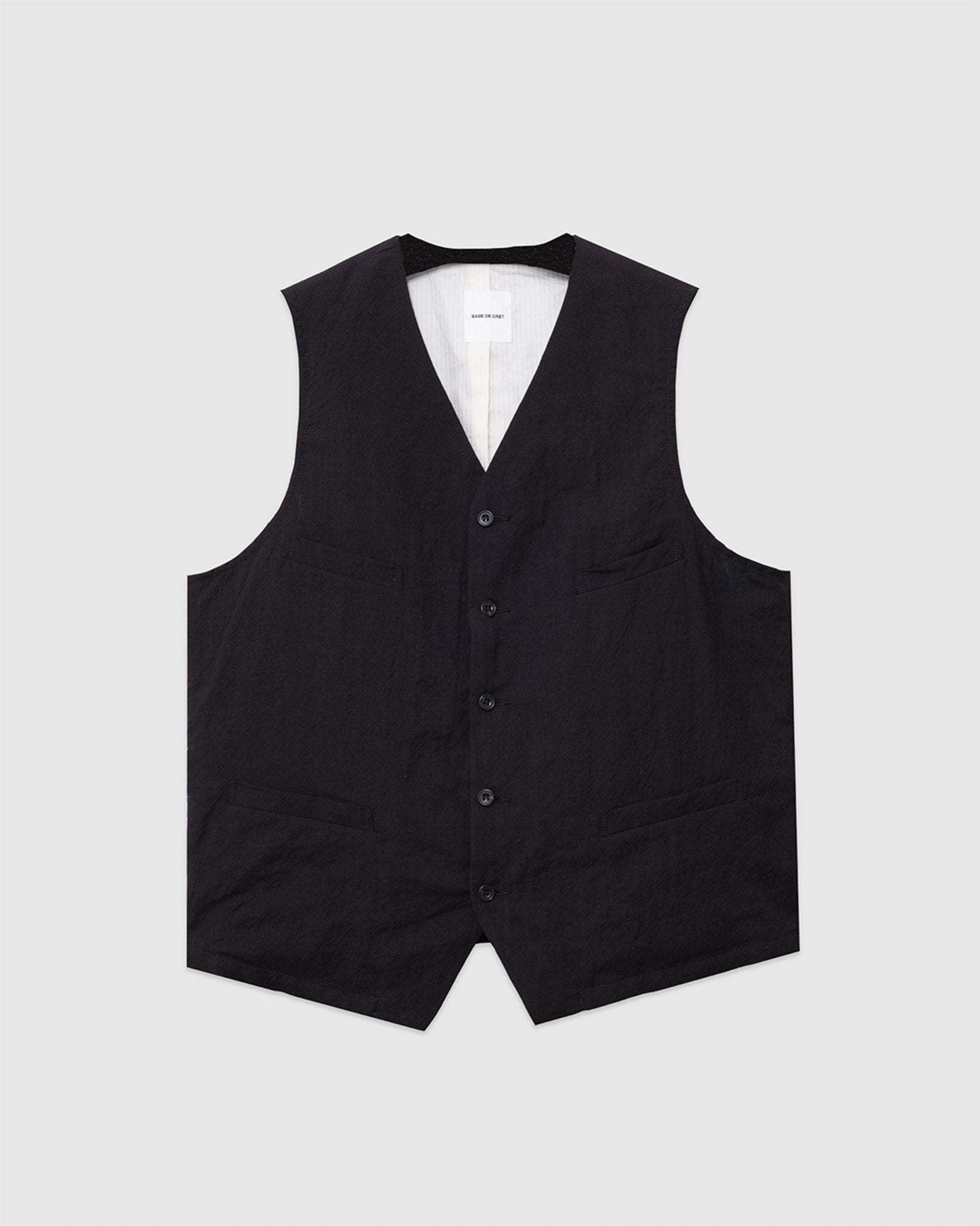 Tumble Washed Classic Vest Brown - SAGE DE CRET